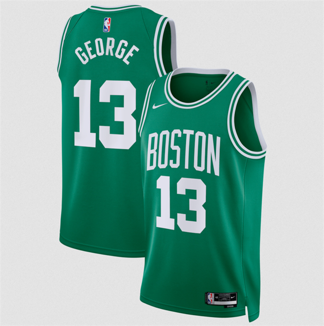 Men's Green Boston Celtics #13 Paul George Kelly 2026 Icon Edition Stitched Basketball Jersey